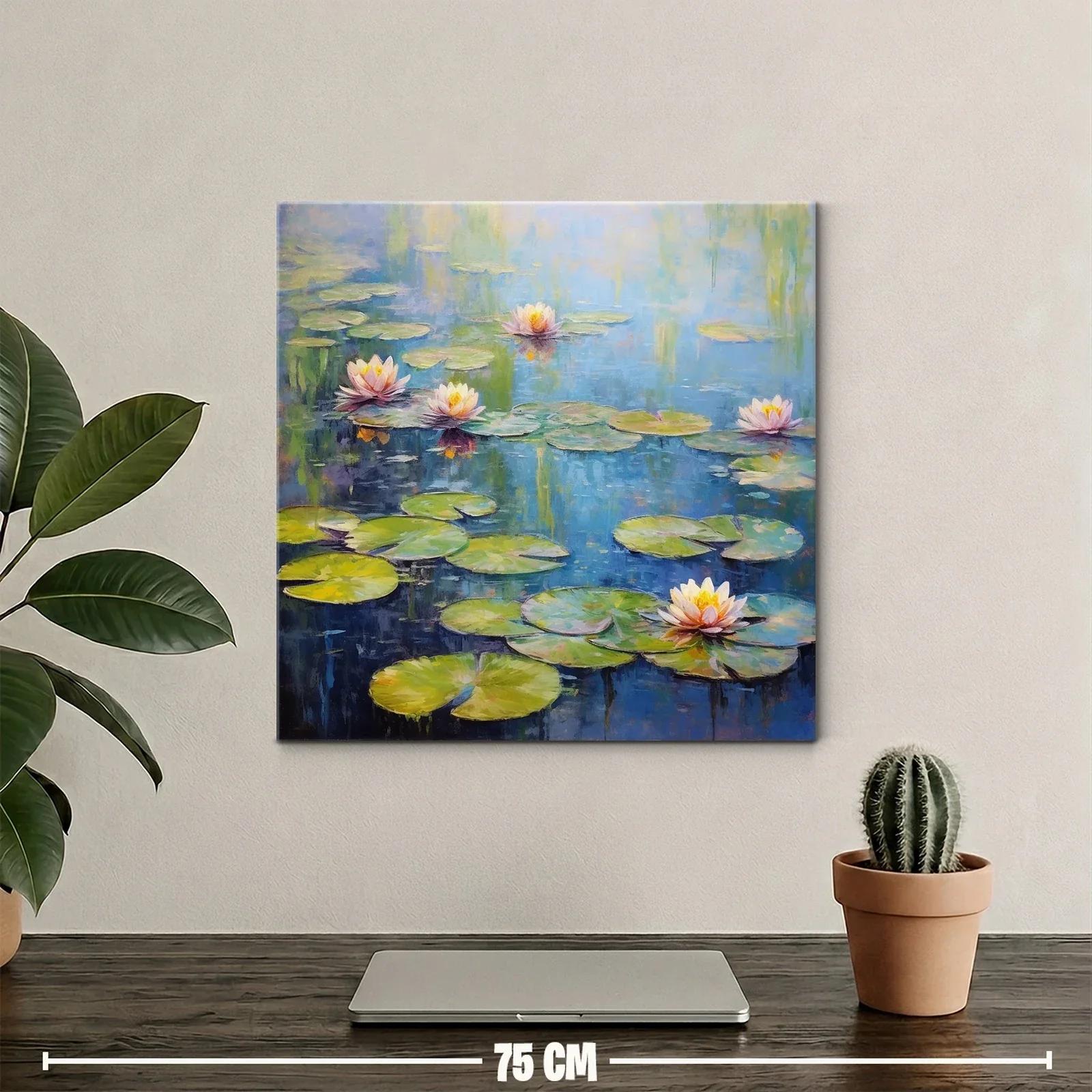 Serenidad acuática con flores de loto y hojas verdes — miniatura 2
