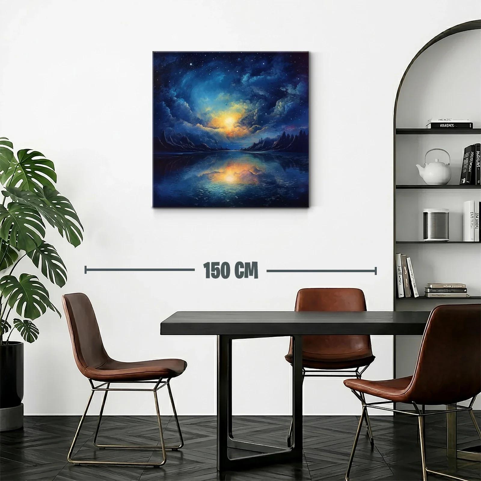 Paisaje celestial con reflejo en agua bajo cielo estrellado — miniatura 2
