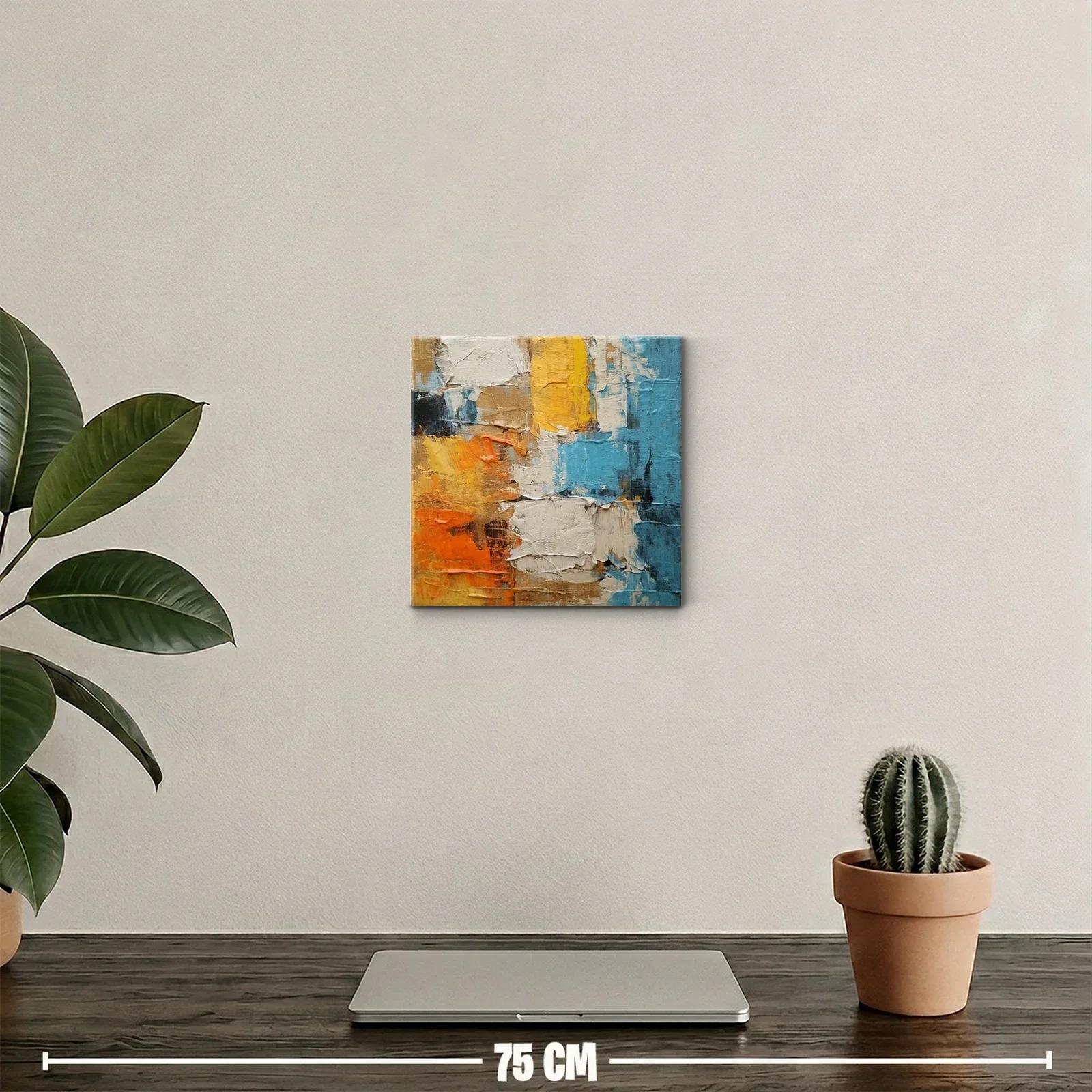 Composición abstracta con vibrantes tonos cálidos y fríos — miniatura 2