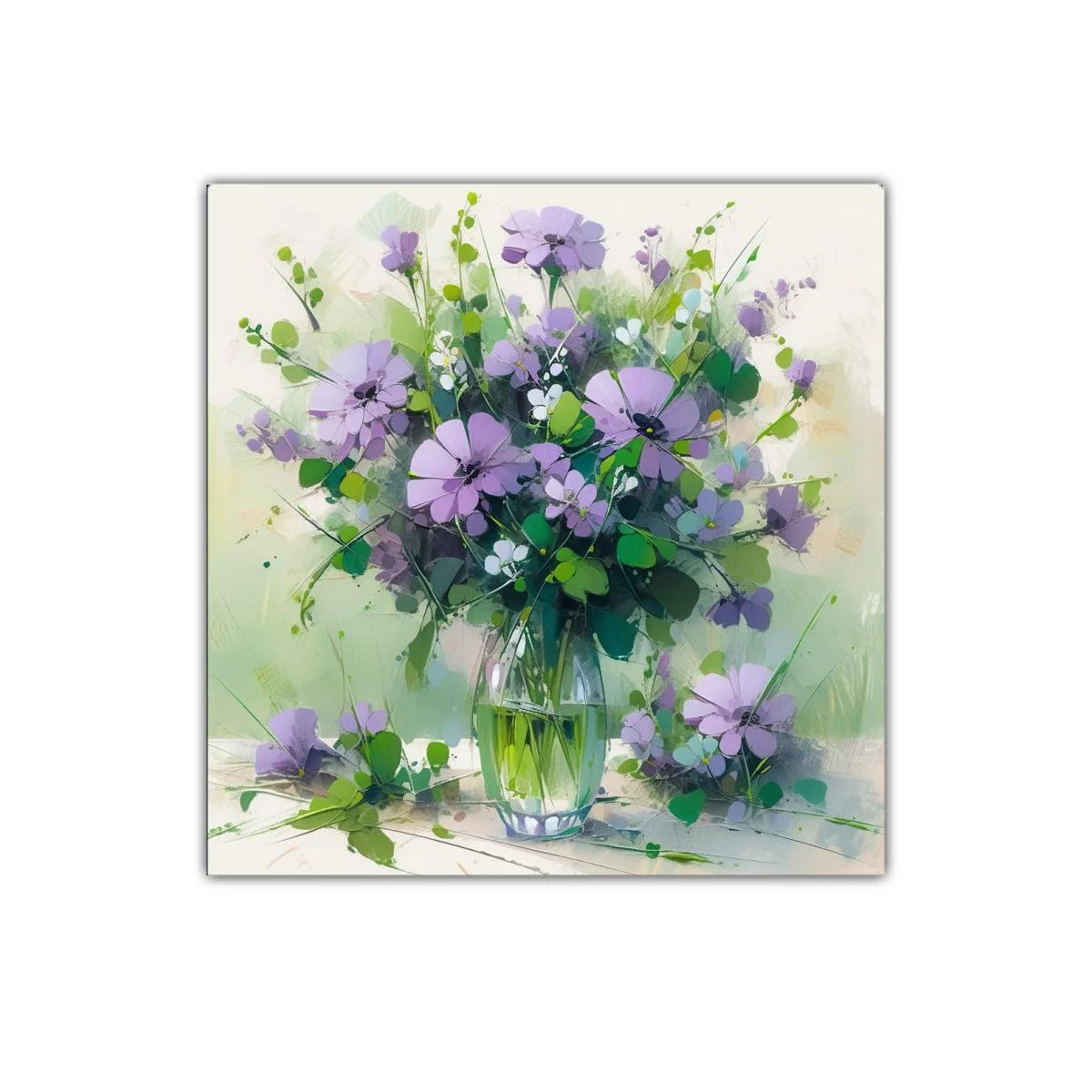 Ramo de flores moradas con frescura natural — imagen principal