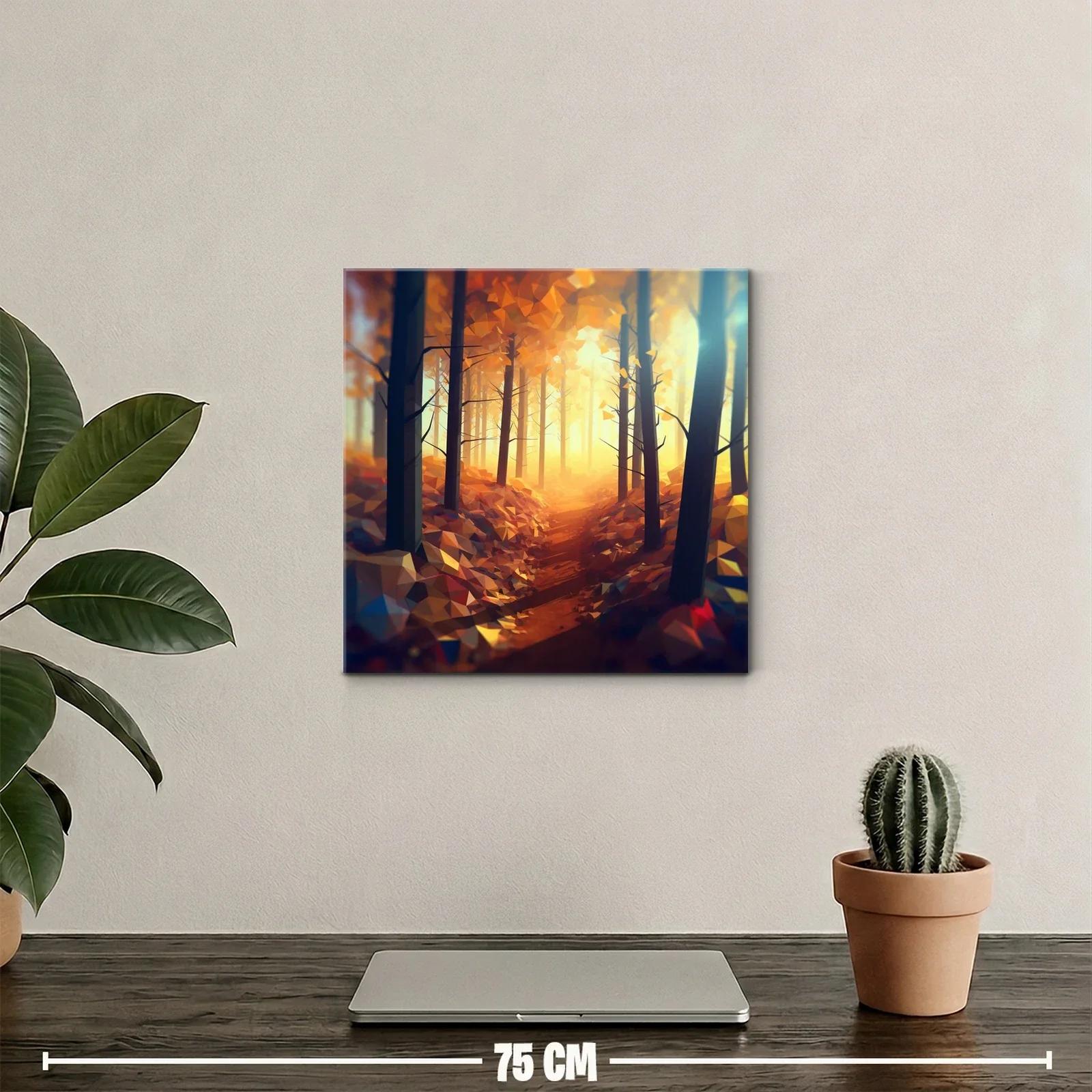 Camino dorado entre árboles en bosque otoñal — miniatura 2