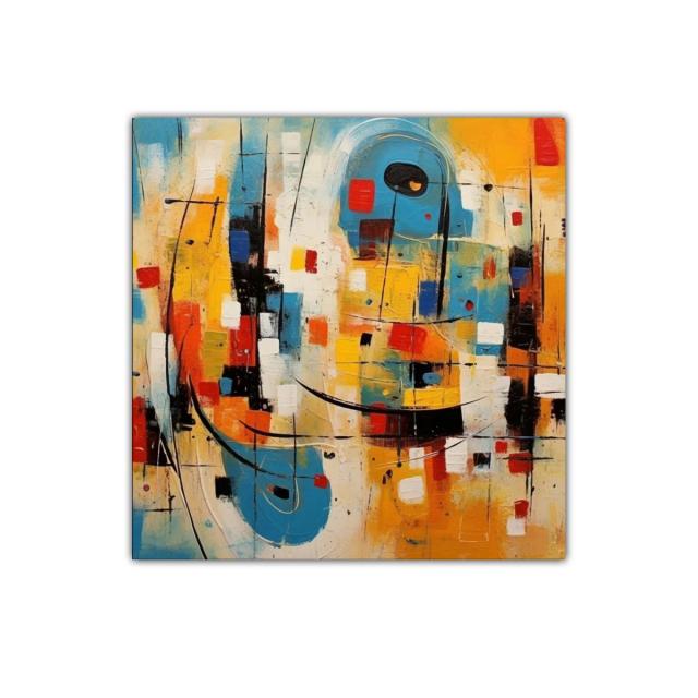 Composición abstracta vibrante con formas geométricas