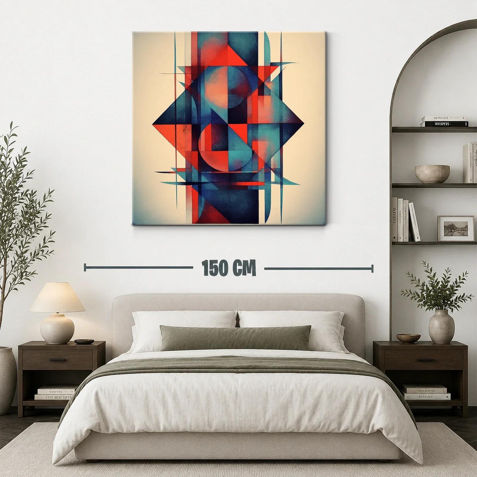 Composición geométrica vibrante en tonos rojo y azul — miniatura 3