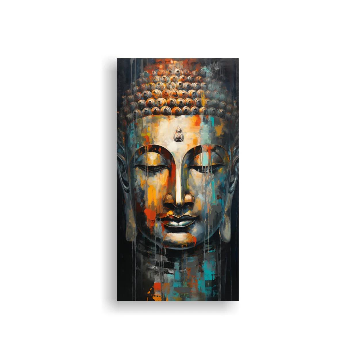 Cuadro Buda con fondo turquesa y coral — imagen principal