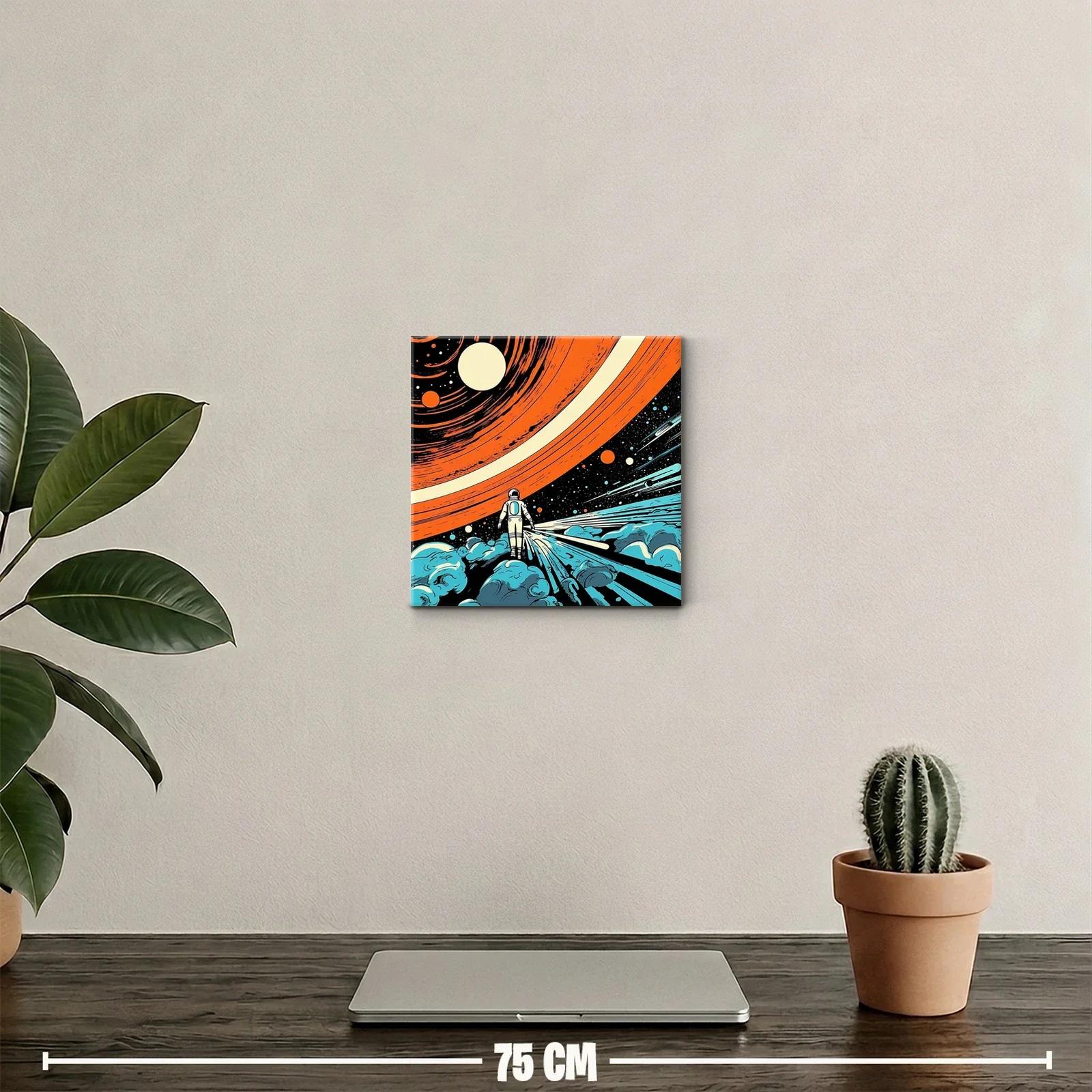 Cuadro decorativo astronauta en universo vibrante — miniatura 2