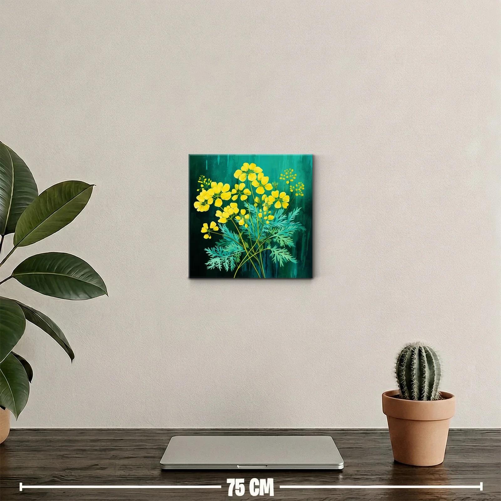 Cuadro decorativo con ramo de flores amarillas vibrantes — miniatura 2