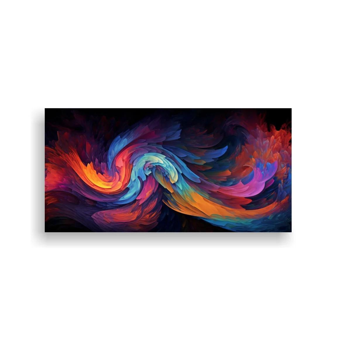 Cuadro remolino de color con bandas ondulantes