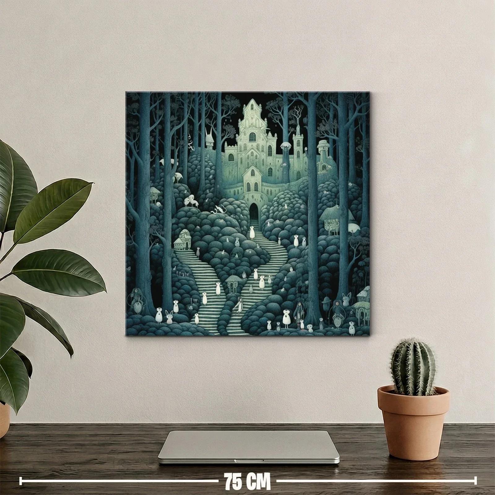 Paisaje encantado con misterio y figuras fantásticas — miniatura 2