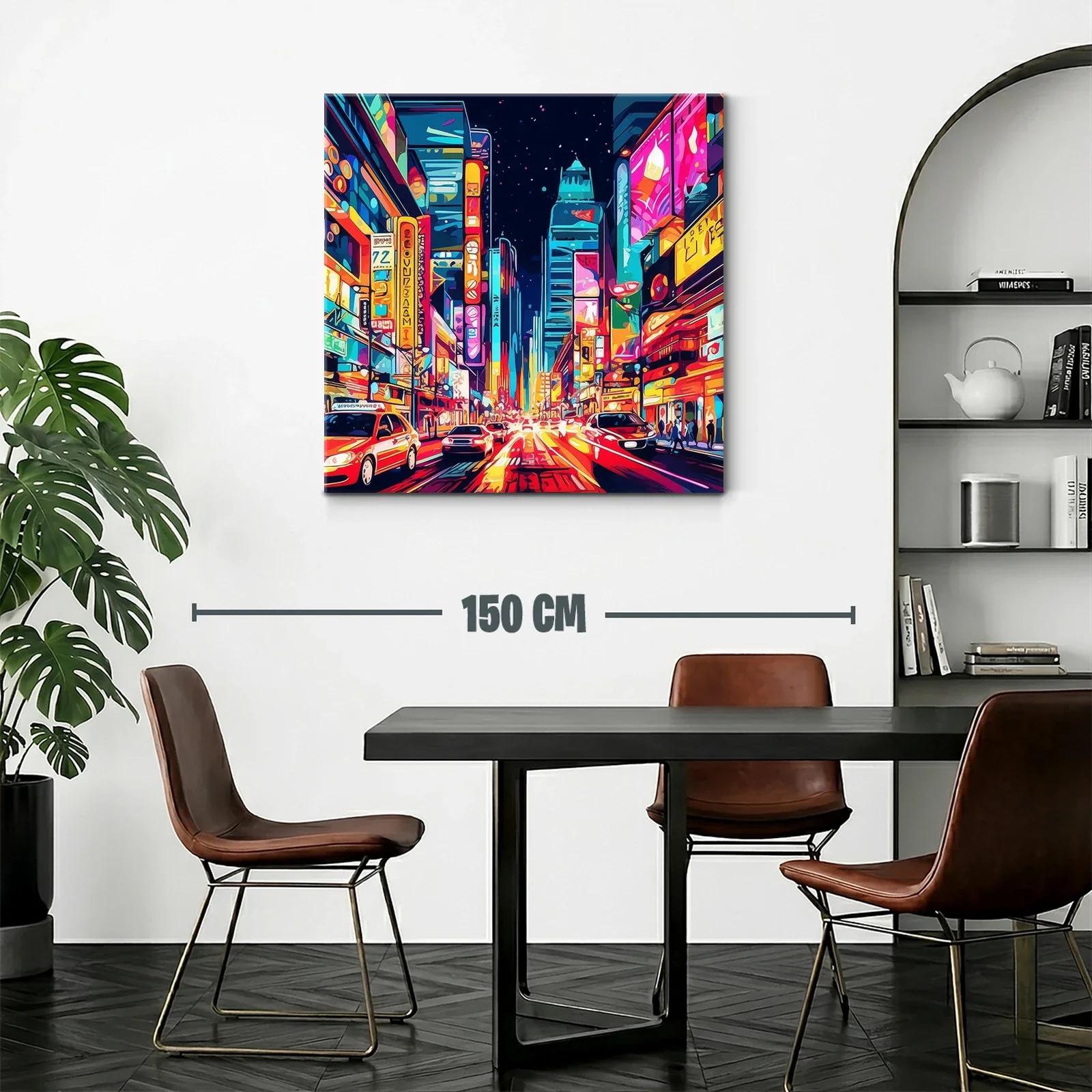 Luces vibrantes de ciudad nocturna en arte moderno — miniatura 2