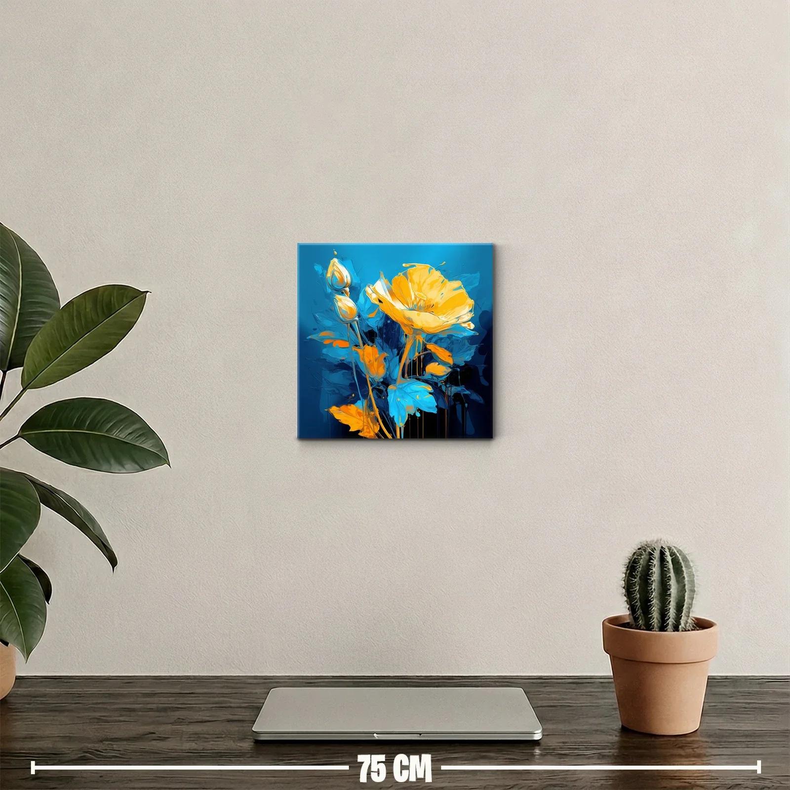 Flores vibrantes en tonos azules y naranjas intensos — miniatura 2