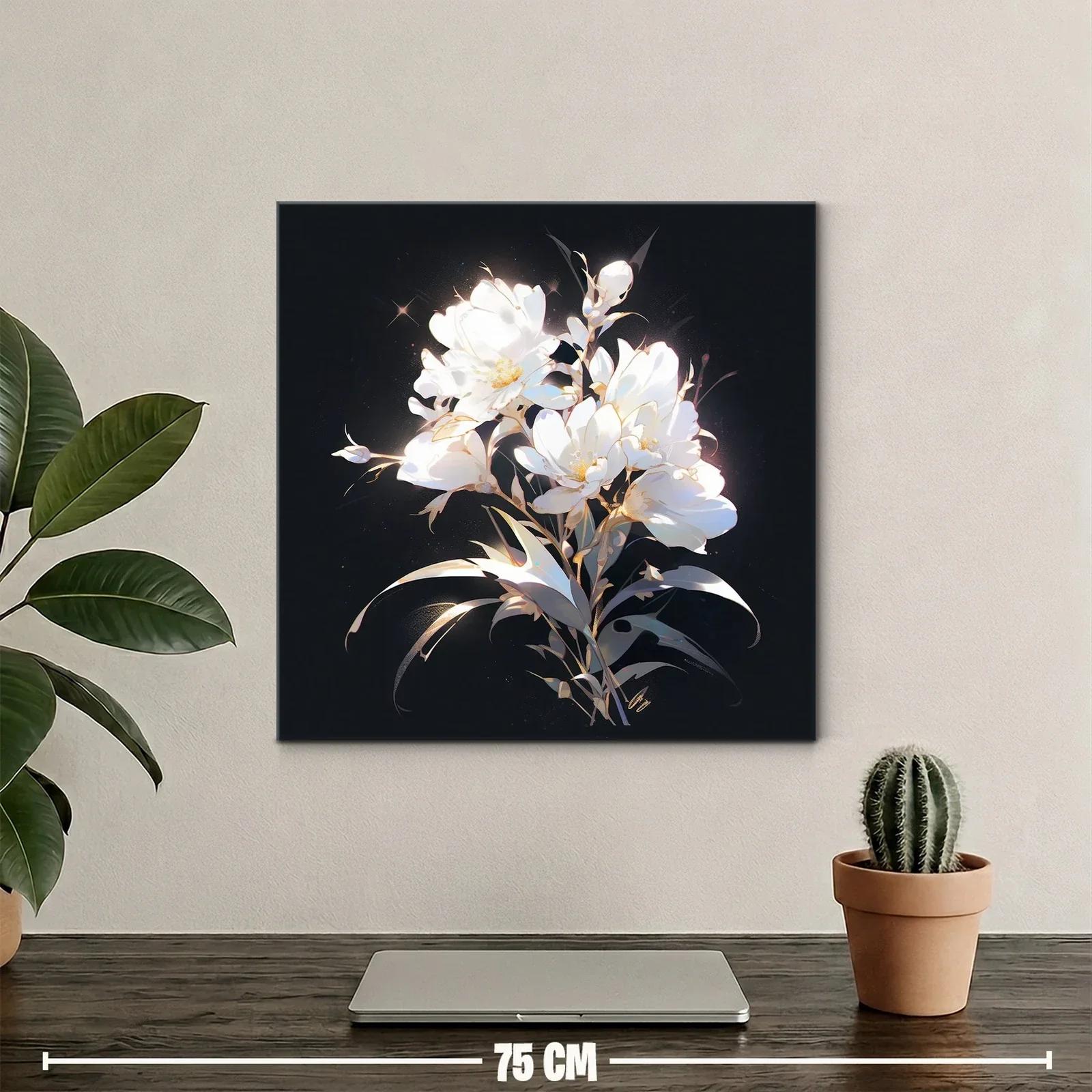 Elegancia de flores blancas sobre fondo oscuro — miniatura 2
