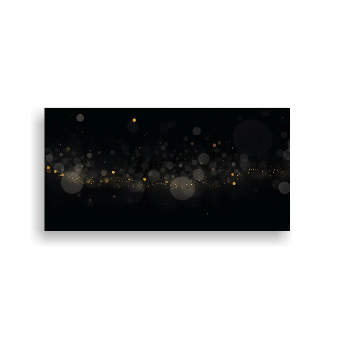 Cuadro luces desenfocadas con círculos dorados