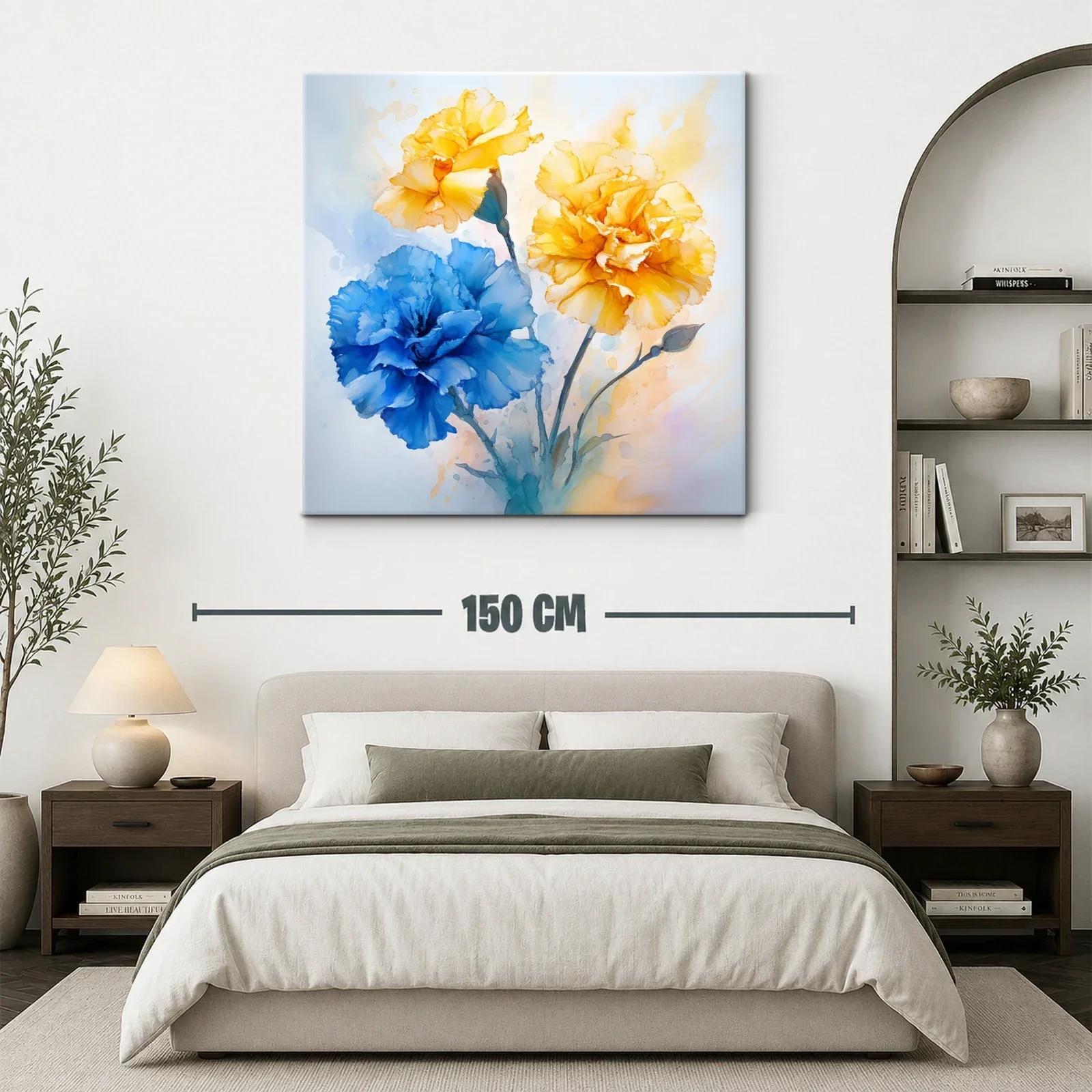 Flores vibrantes en tonos azules y amarillos delicados — miniatura 3