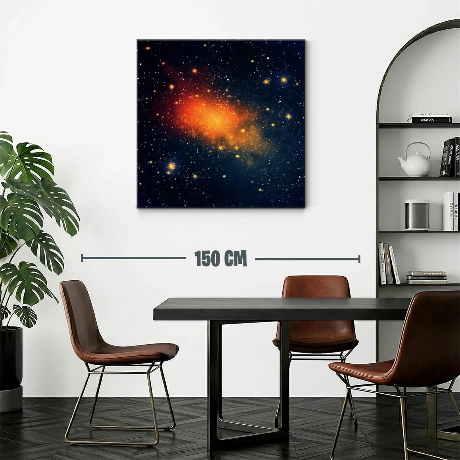 Cuadro abstracto con efecto estelar y tonos cálidos — miniatura 2