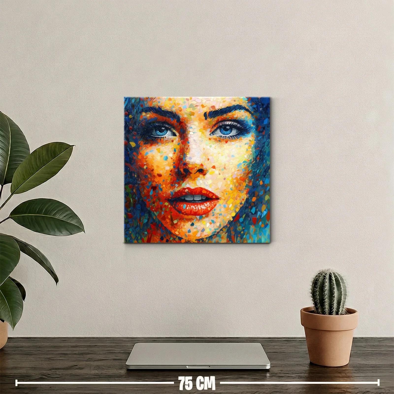 Retrato vibrante de rostro femenino con mirada intensa — miniatura 2