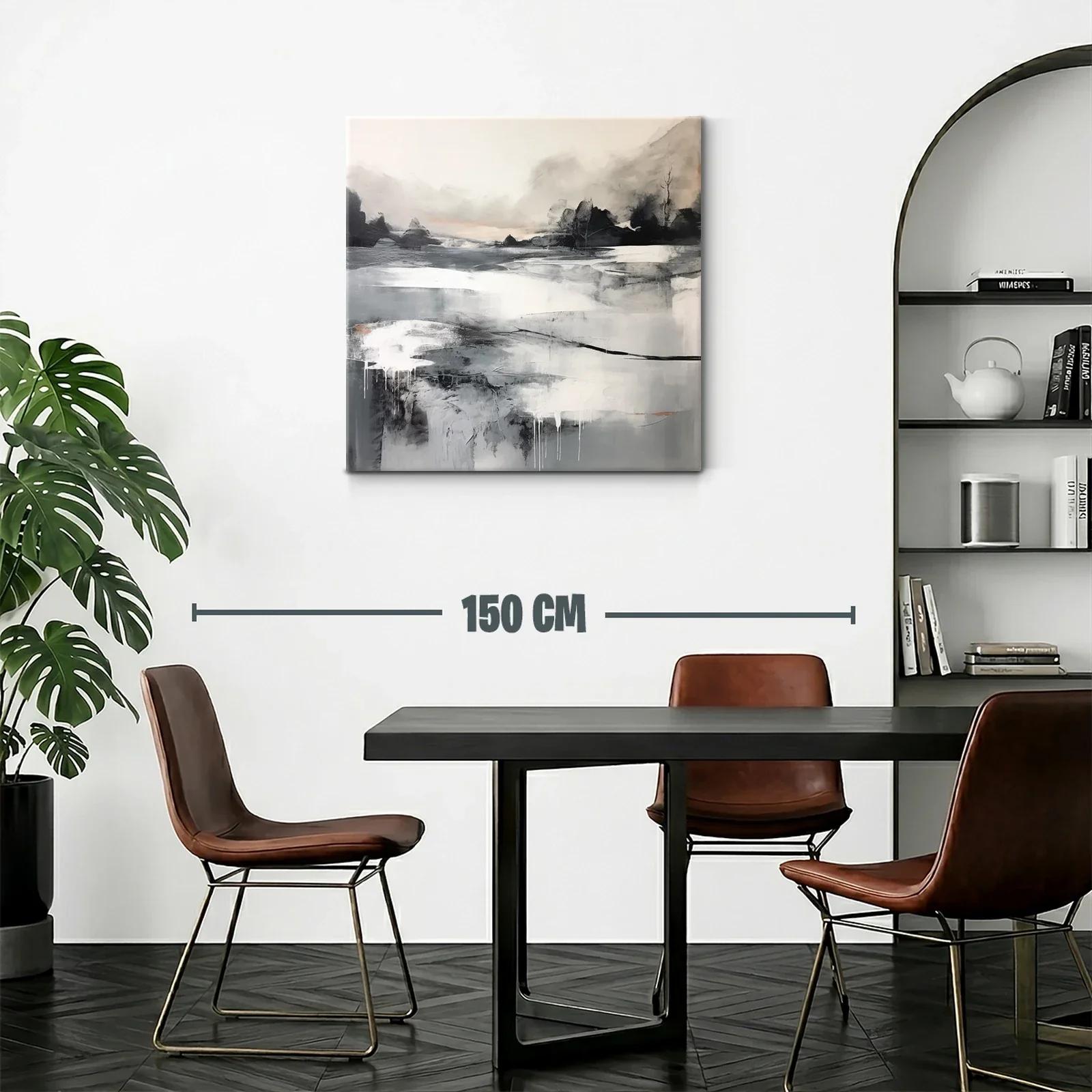 Paisaje abstracto en tonos neutros y grises suaves — miniatura 2
