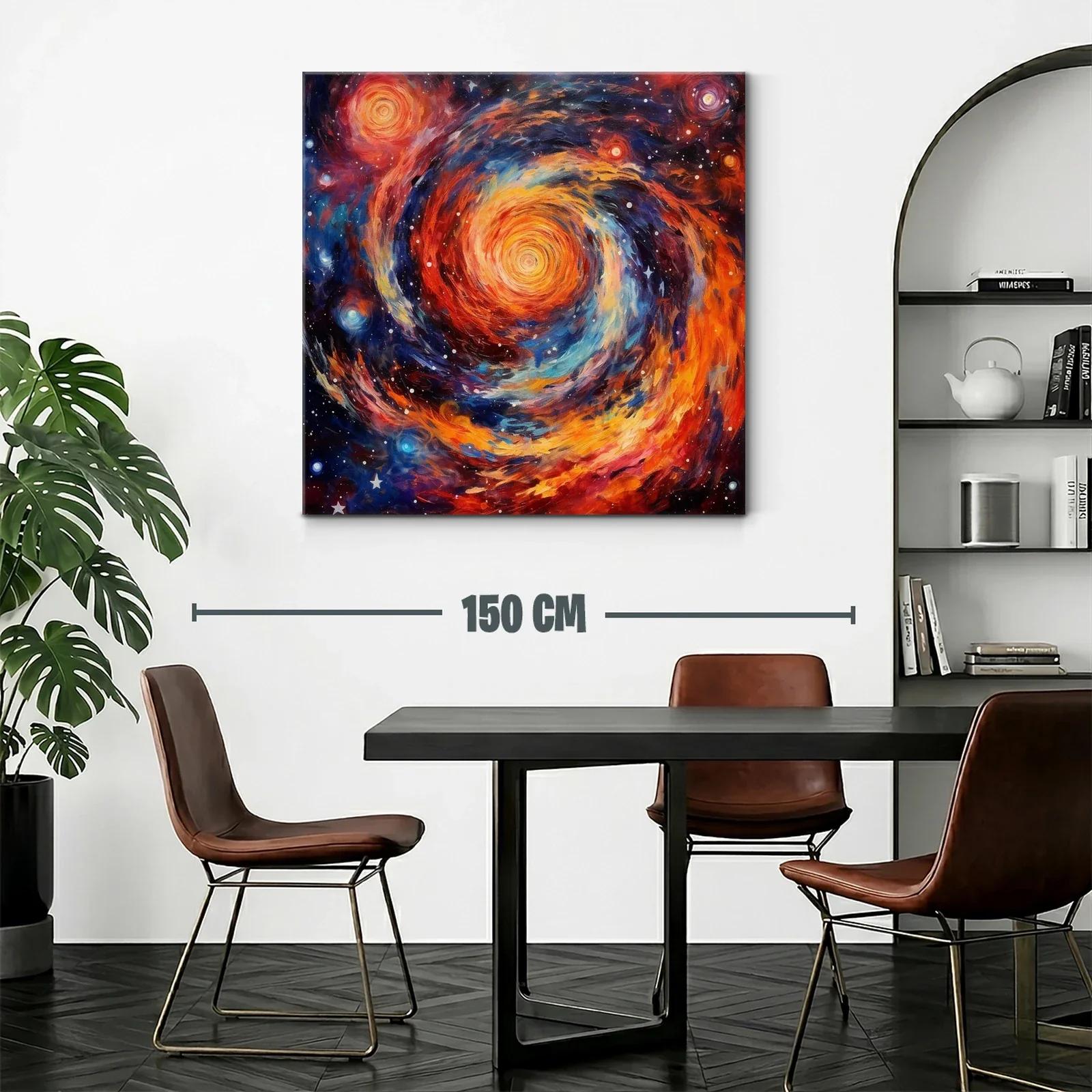 Cuadro abstracto con espiral cósmica brillante y vibrante — miniatura 2