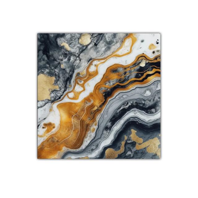 Cuadro decorativo con diseño abstracto en tonos dorados y grises