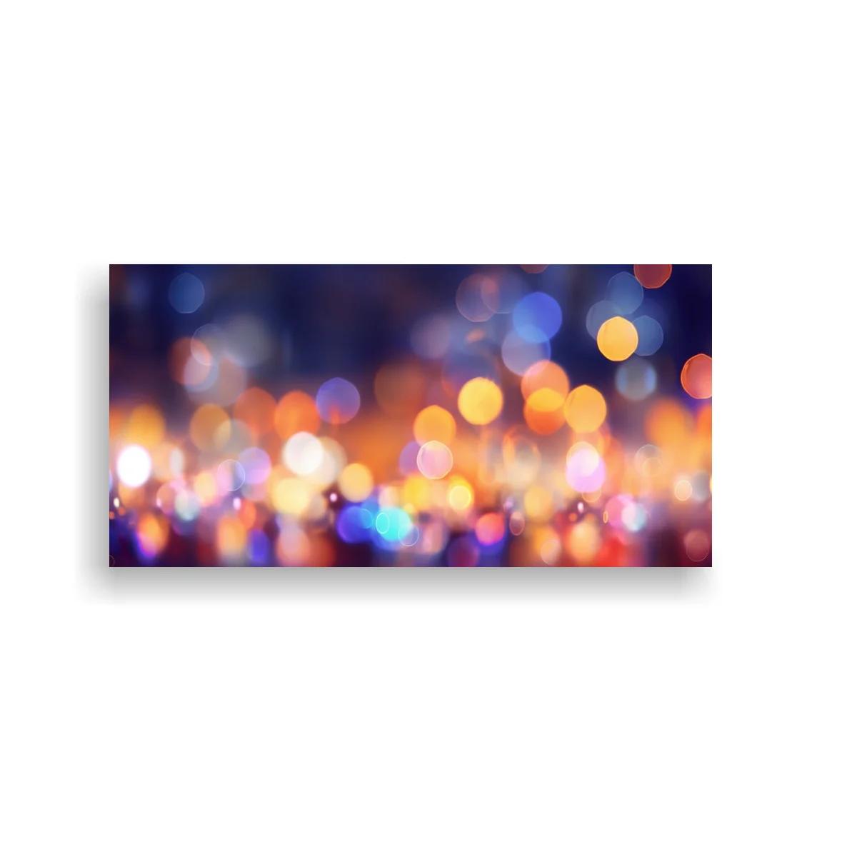 Cuadro luces desenfocadas tipo bokeh en banda luminosa