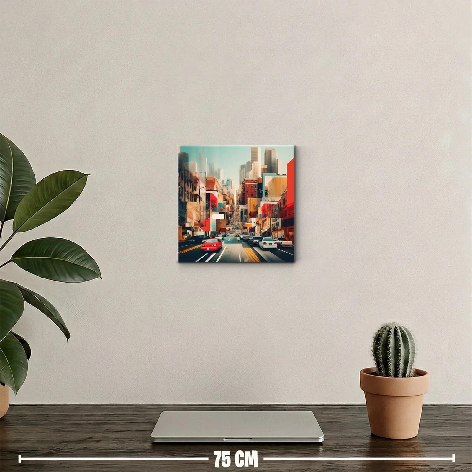 Ciudad vibrante con perspectiva urbana colorida y moderna — miniatura 2