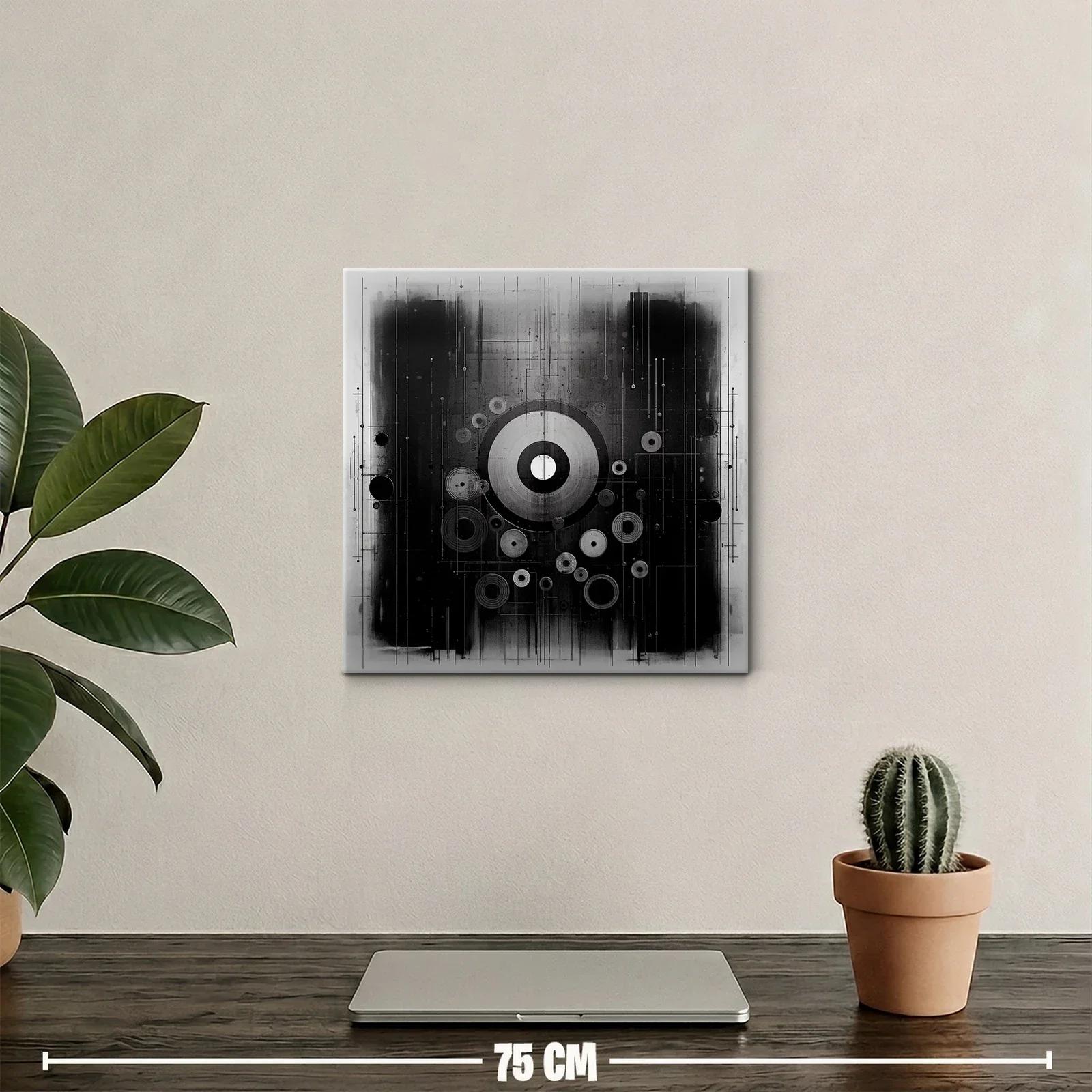 Composición abstracta con círculos y líneas en blanco y negro — miniatura 2