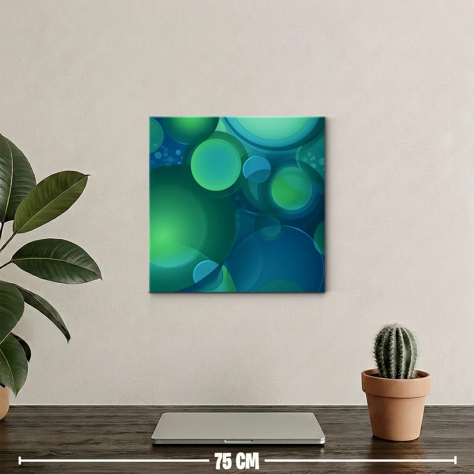 Composición abstracta de círculos en tonos verdes y azules — miniatura 2