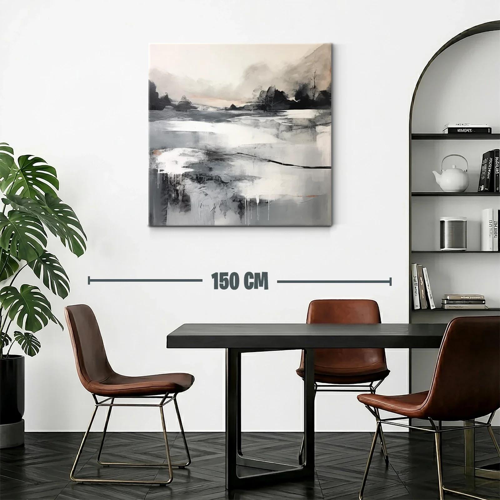 Paisaje abstracto en tonos neutros y grises suaves — miniatura 2