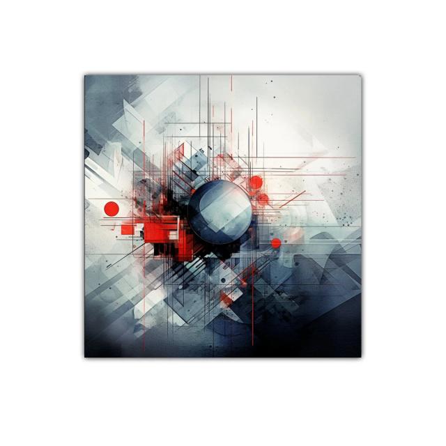 Composición abstracta con formas geométricas y colores intensos