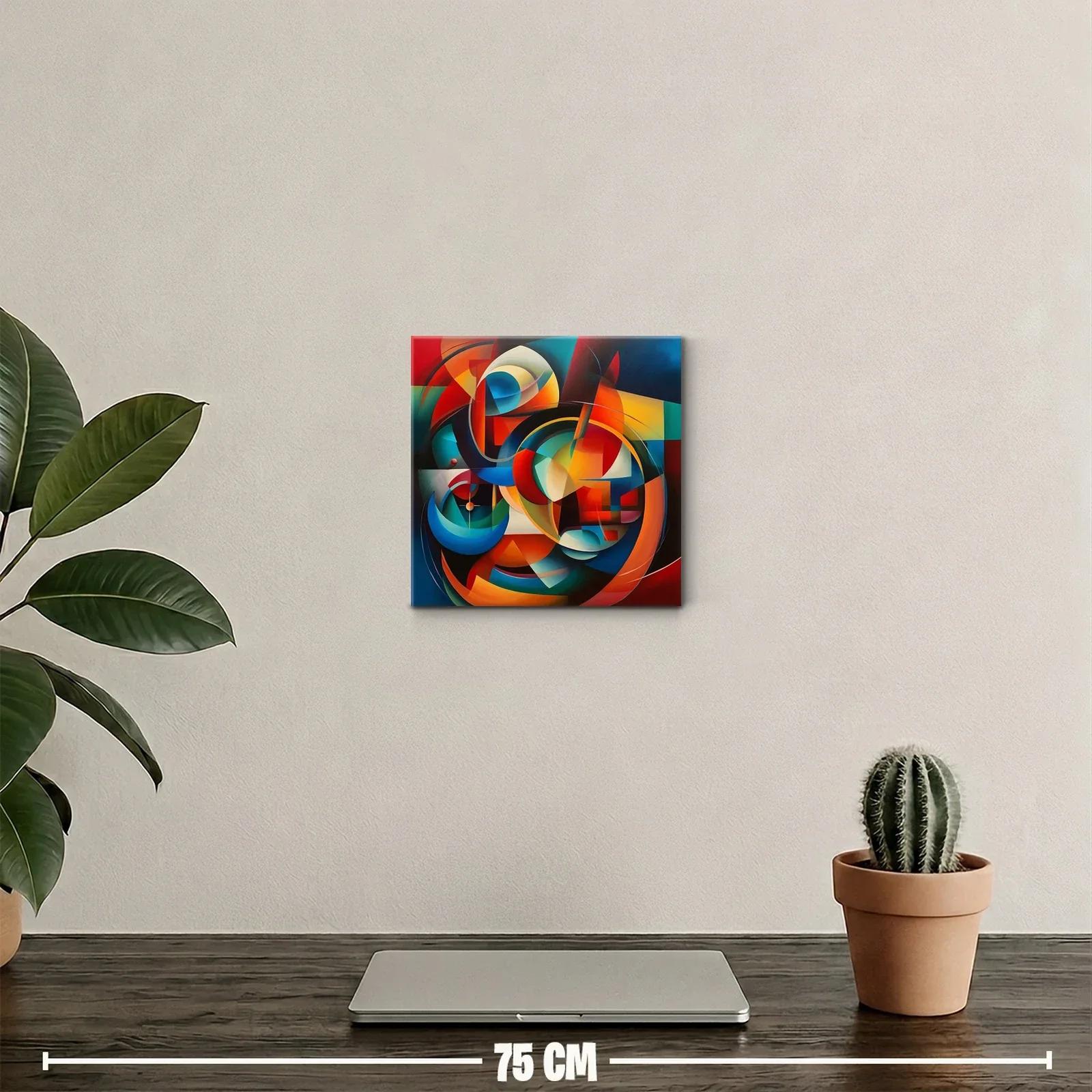 Cuadro Abstracto con Formas Dinámicas y Colores Vibrantes — miniatura 2