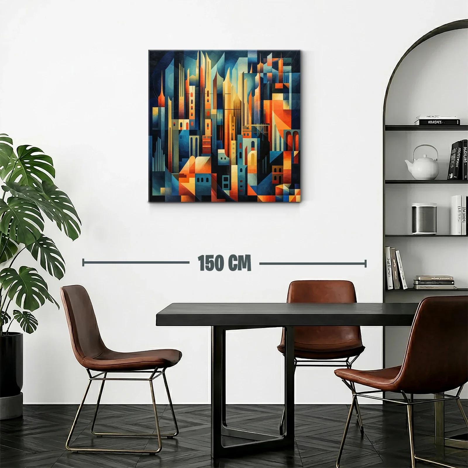 Composición abstracta de ciudad con formas geométricas vibrantes — miniatura 2
