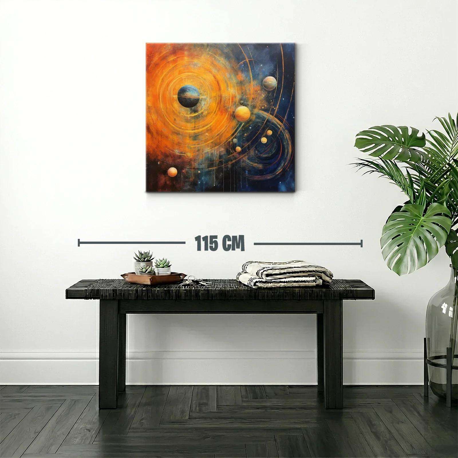 Explosión cósmica de planetas en vibrantes tonos cálidos — miniatura 2