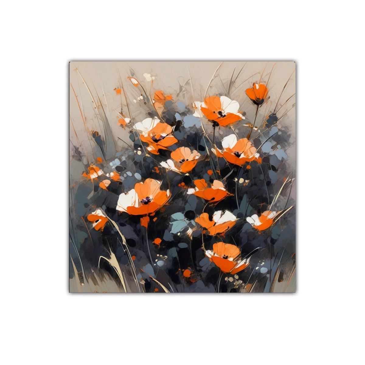 Flores naranjas y blancas con fondo gris elegante — imagen principal