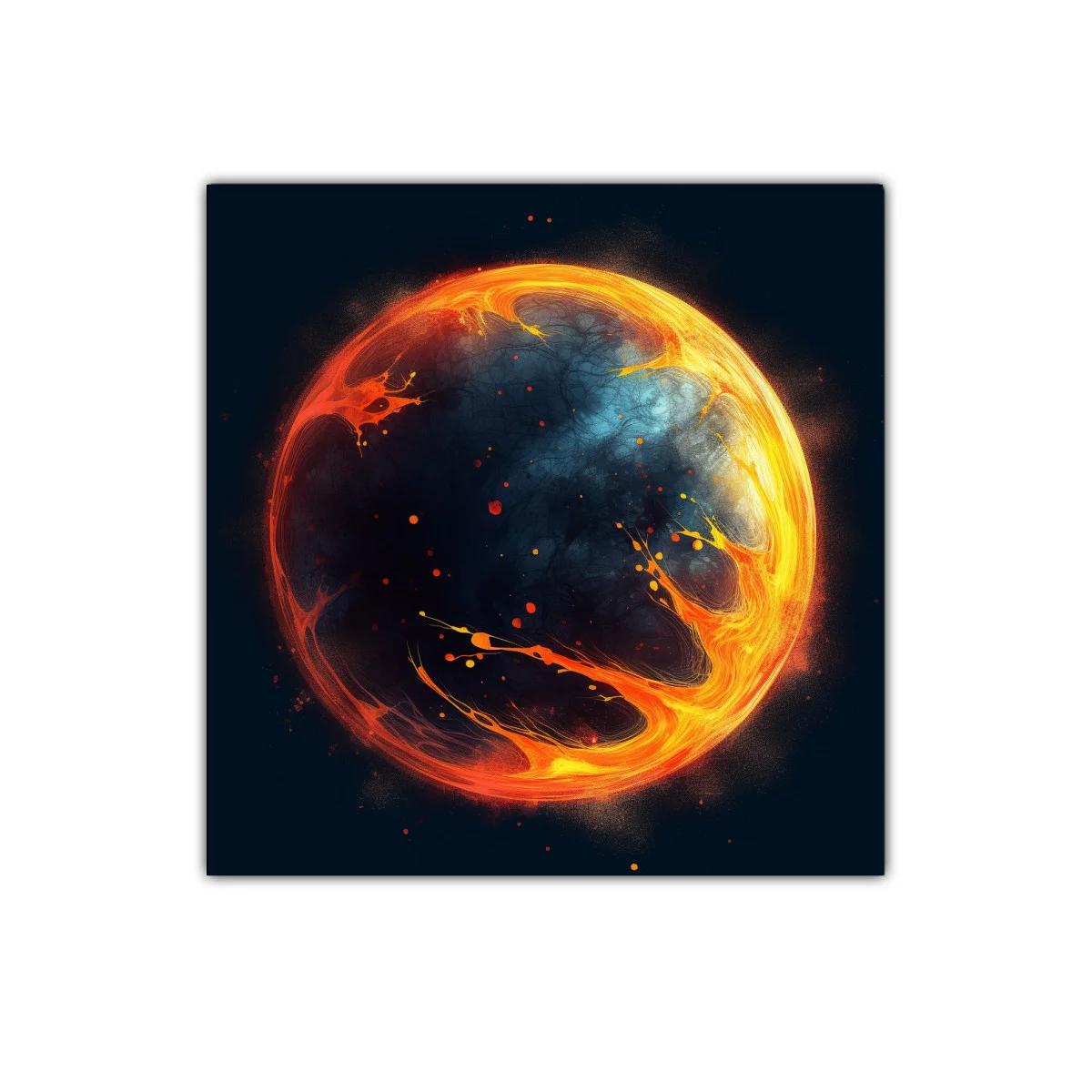 Cuadro decorativo con explosión de llamas y energía cósmica — imagen principal