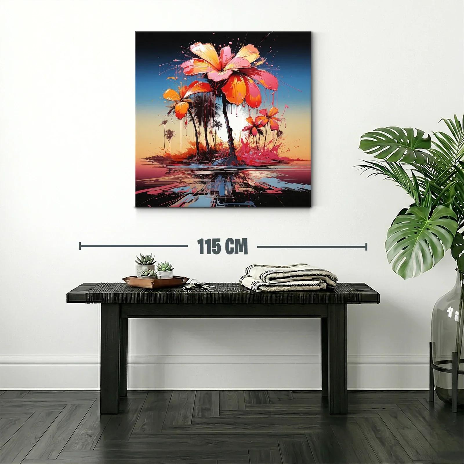 Flores vibrantes con fondo degradado al atardecer — miniatura 2