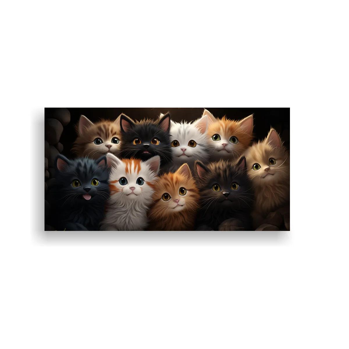Cuadro grupo de gatitos de ojos brillantes