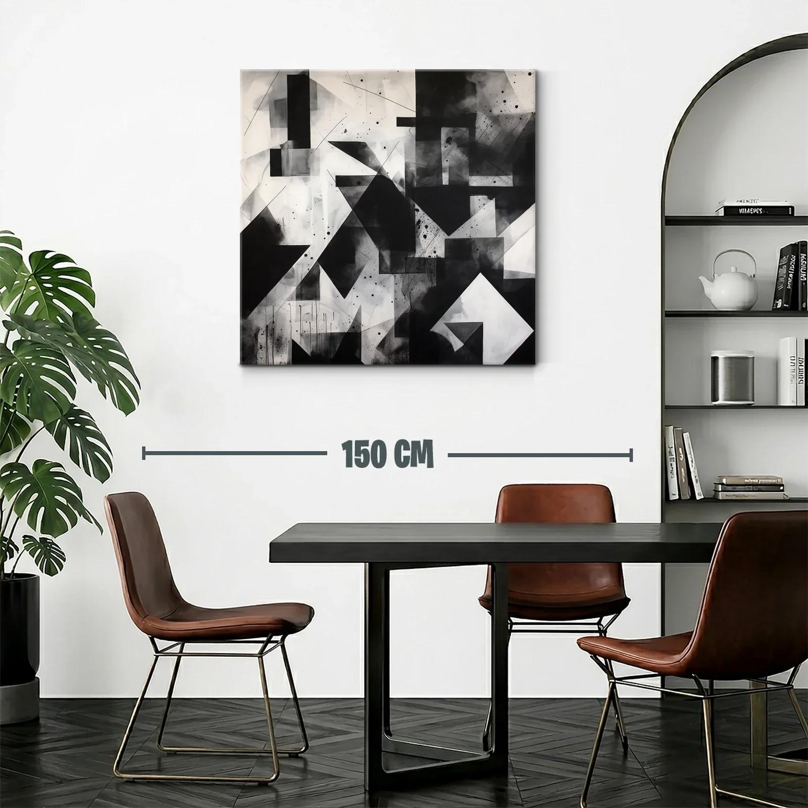Composición abstracta en blanco y negro geométrica y moderna — miniatura 2