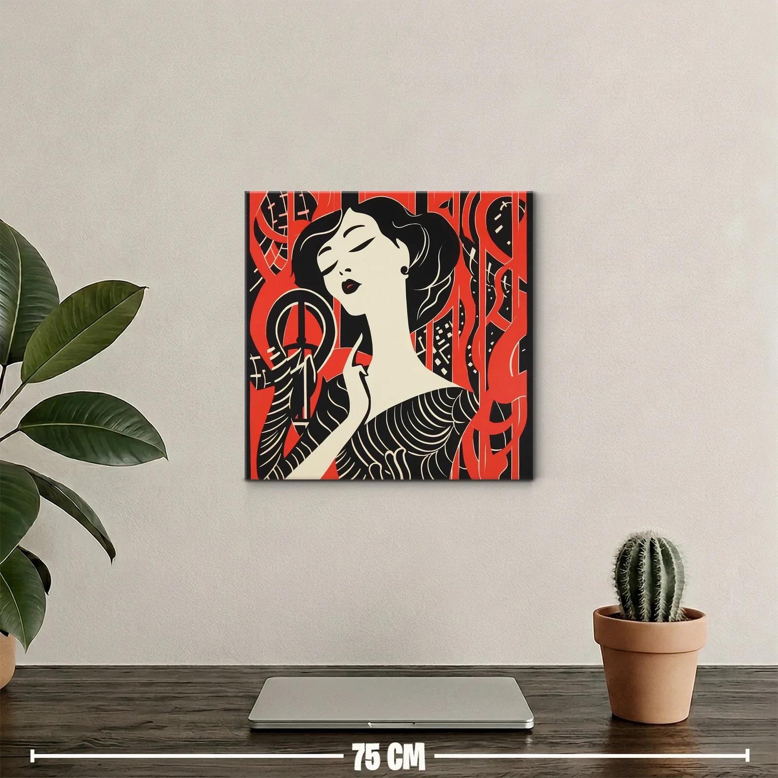 Retrato femenino en estilo art déco con contrastes intensos — miniatura 2