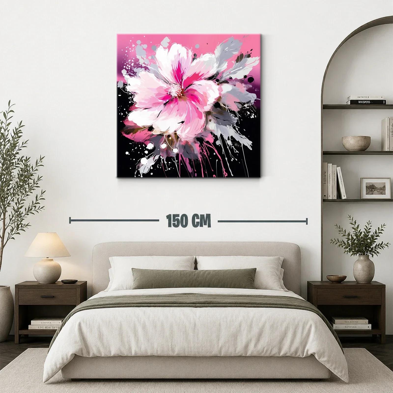 Flor vibrante en tonos fucsia y gris sobre fondo oscuro — miniatura 3