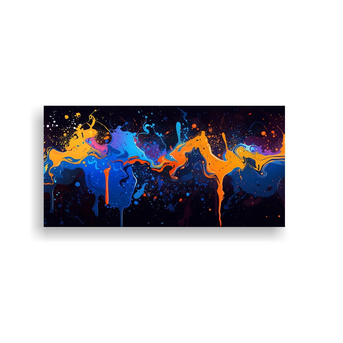 Cuadro salpicadura de pintura con chorreos verticales