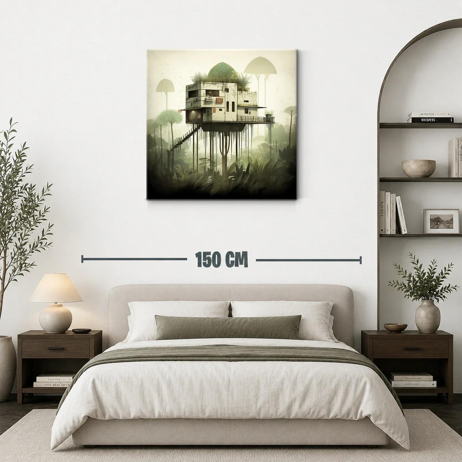 Casa elevada entre la naturaleza con ambiente misterioso — miniatura 3