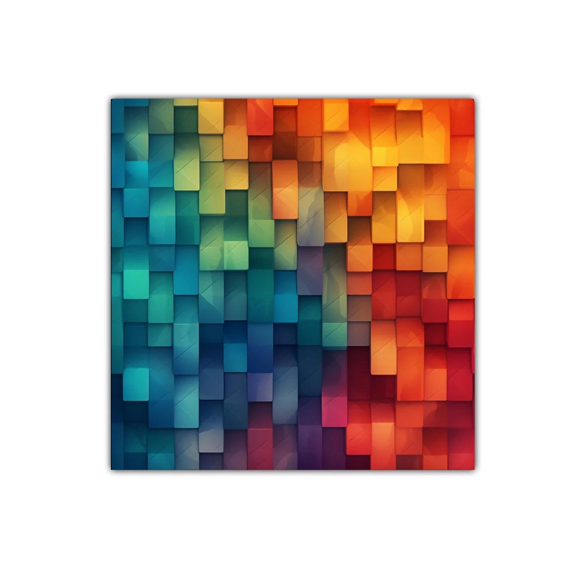 Cuadro abstracto con bloques de colores vibrantes