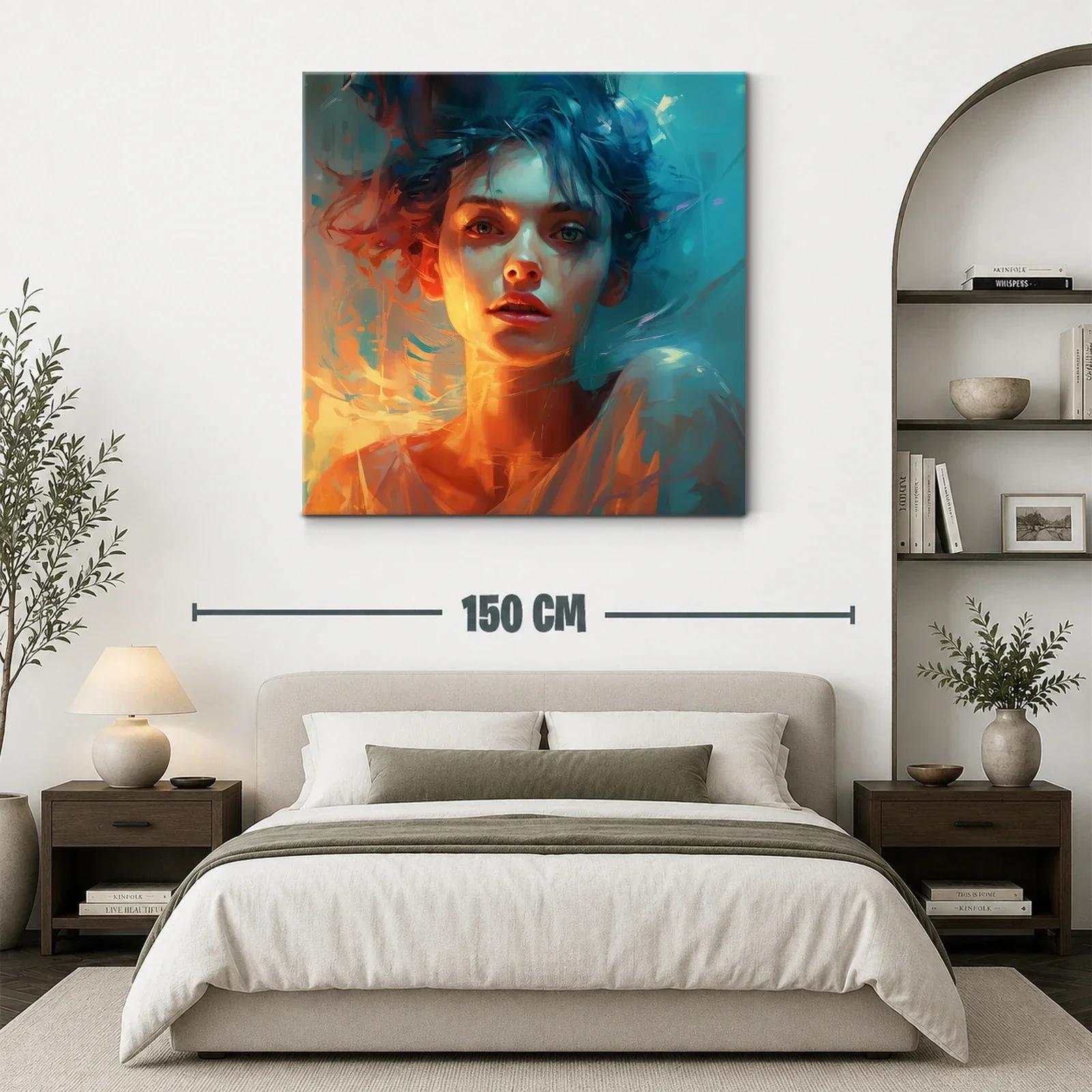 Retrato vibrante de mujer con luz cálida y fría — miniatura 3