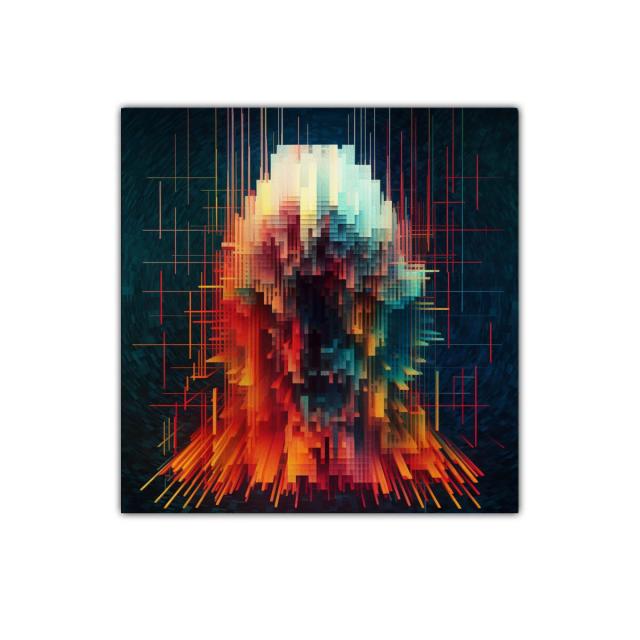 Retrato abstracto en explosión de colores vibrantes