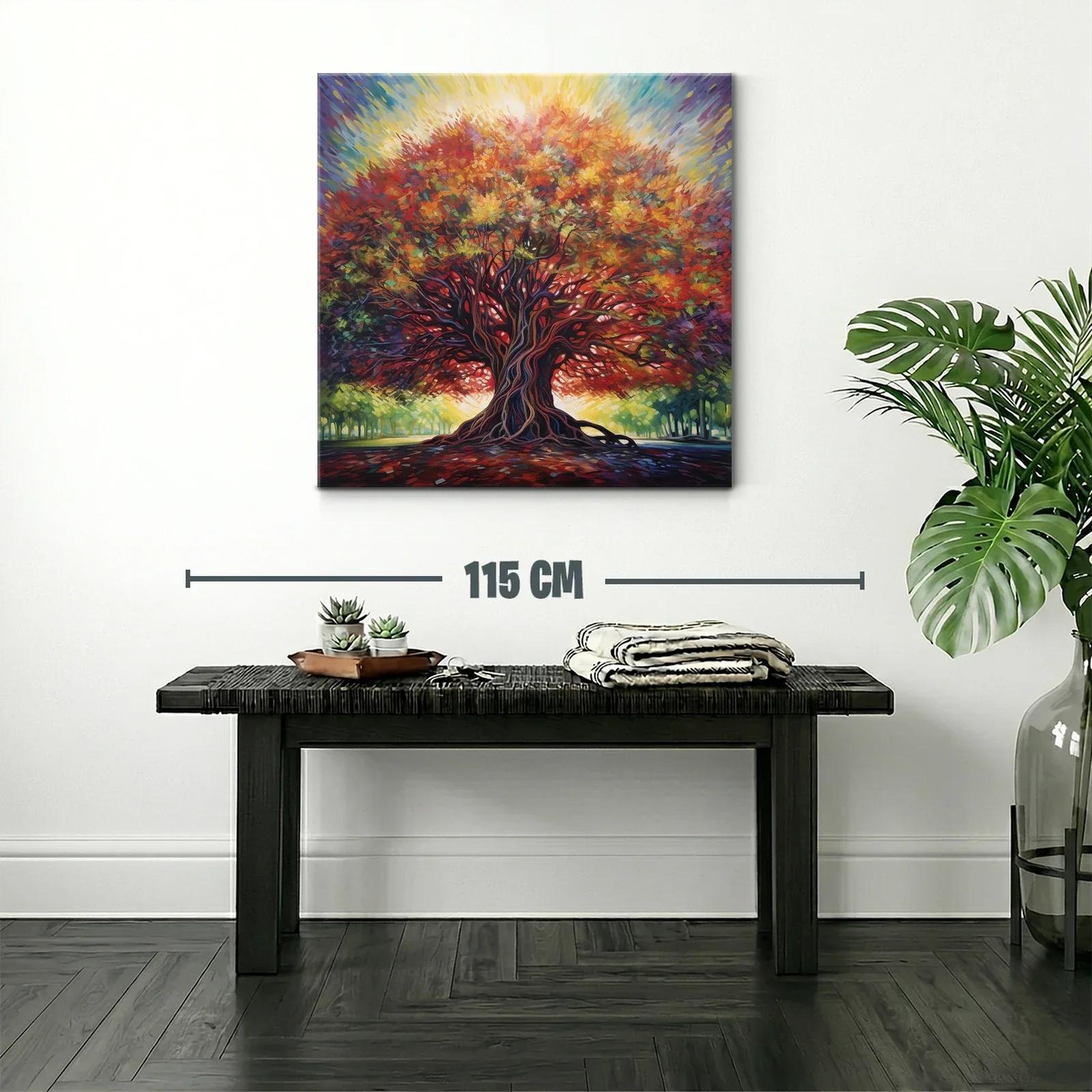 Árbol vibrante con follaje en llamas y luz radiante — miniatura 2