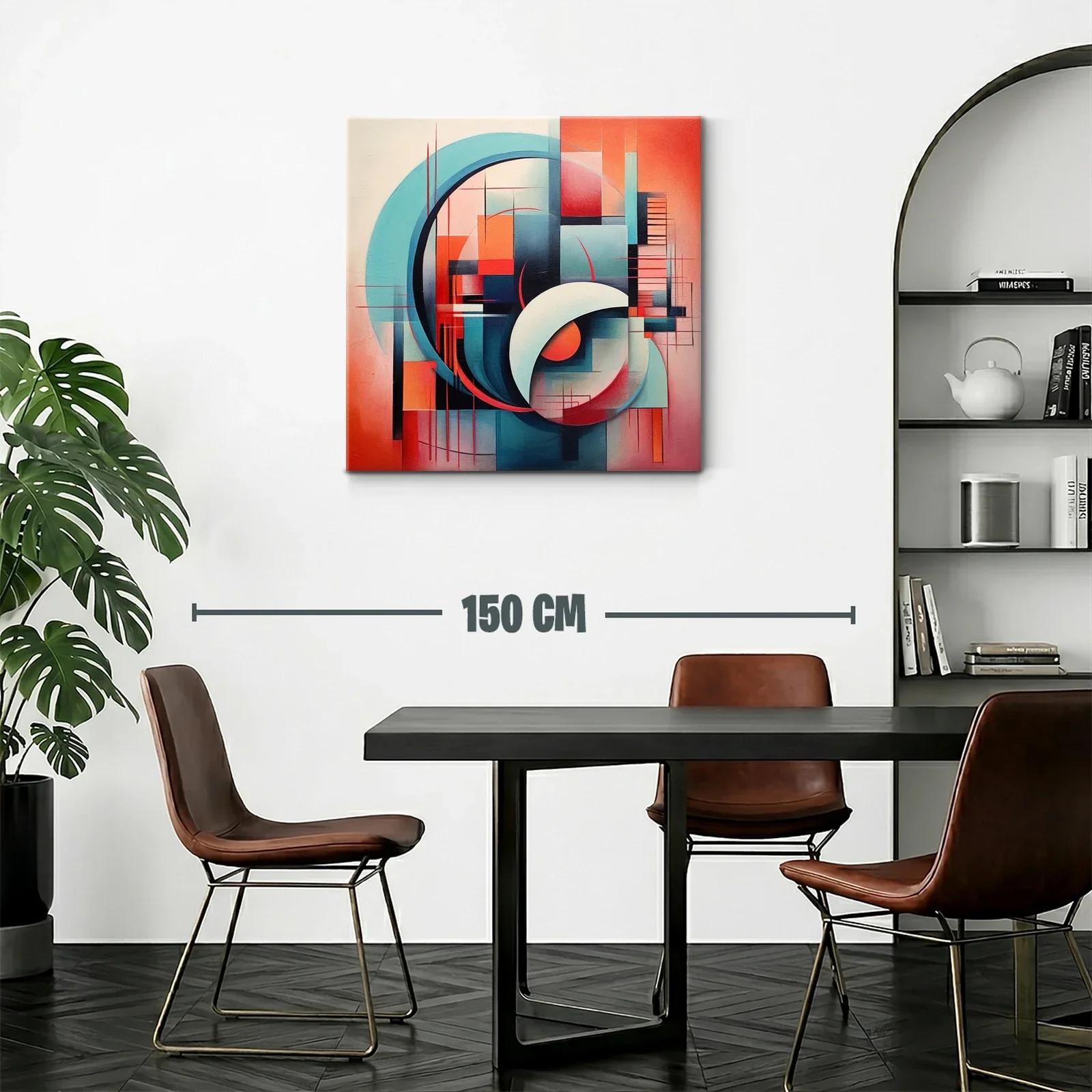 Cuadro abstracto con formas geométricas y paleta vibrante — miniatura 2