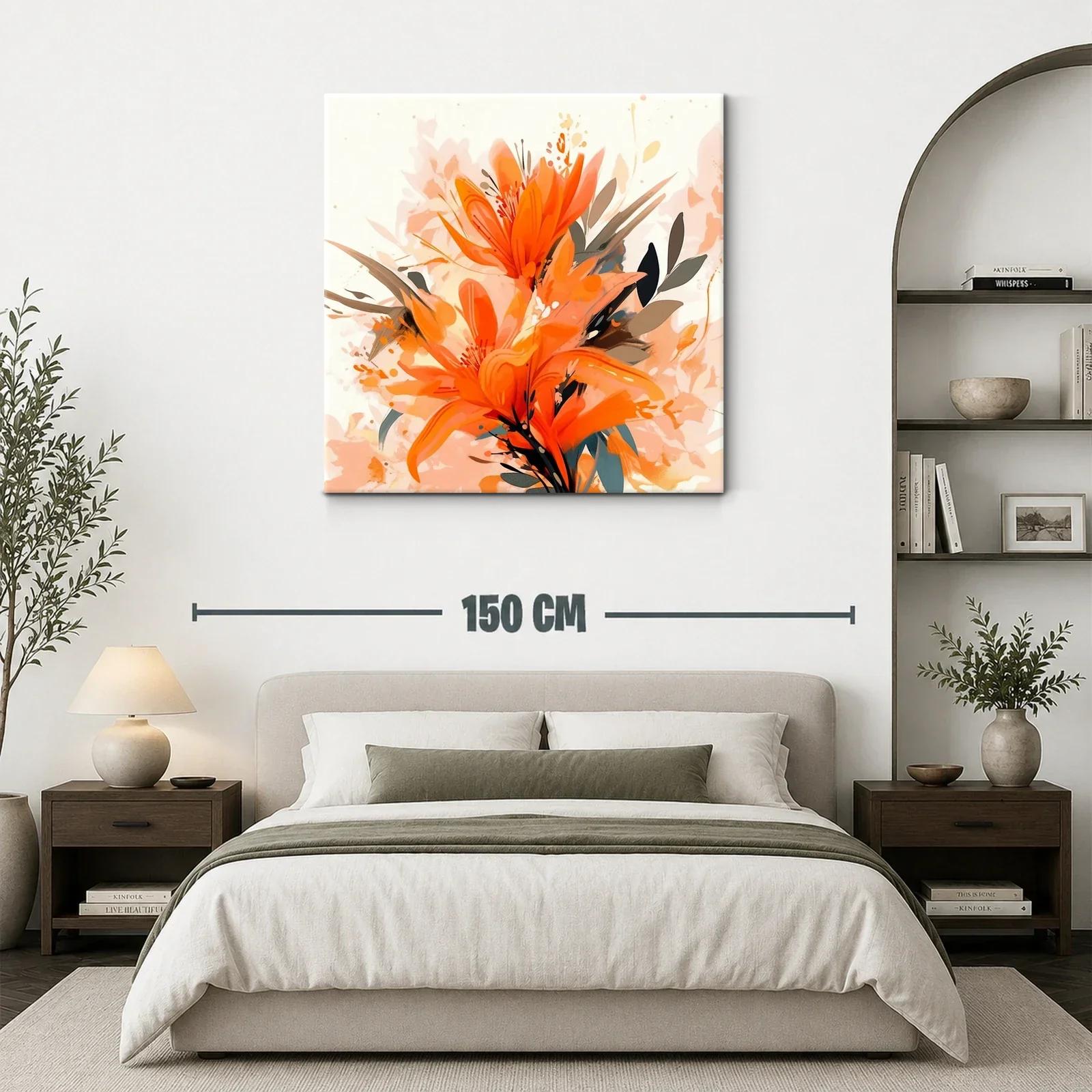 Composición floral vibrante en tonos naranja y tierra — miniatura 3