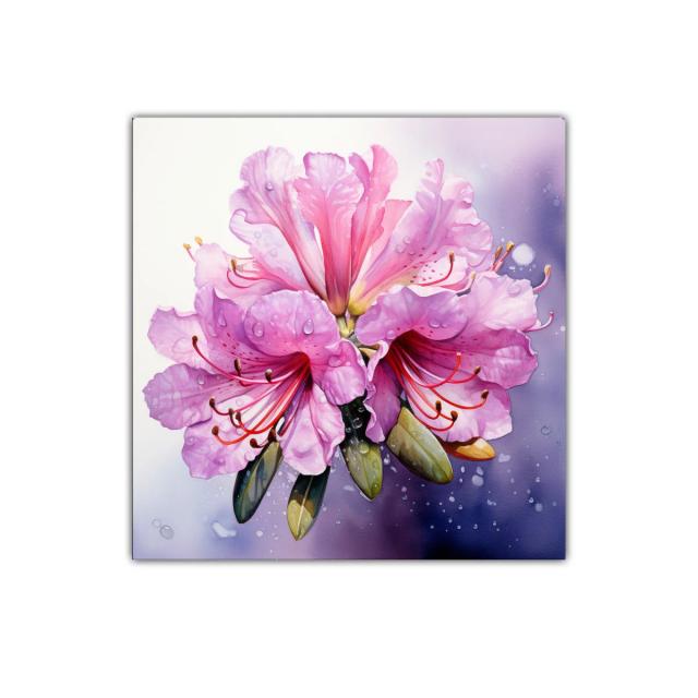 Cuadro decorativo con delicadas flores rosas y verdes