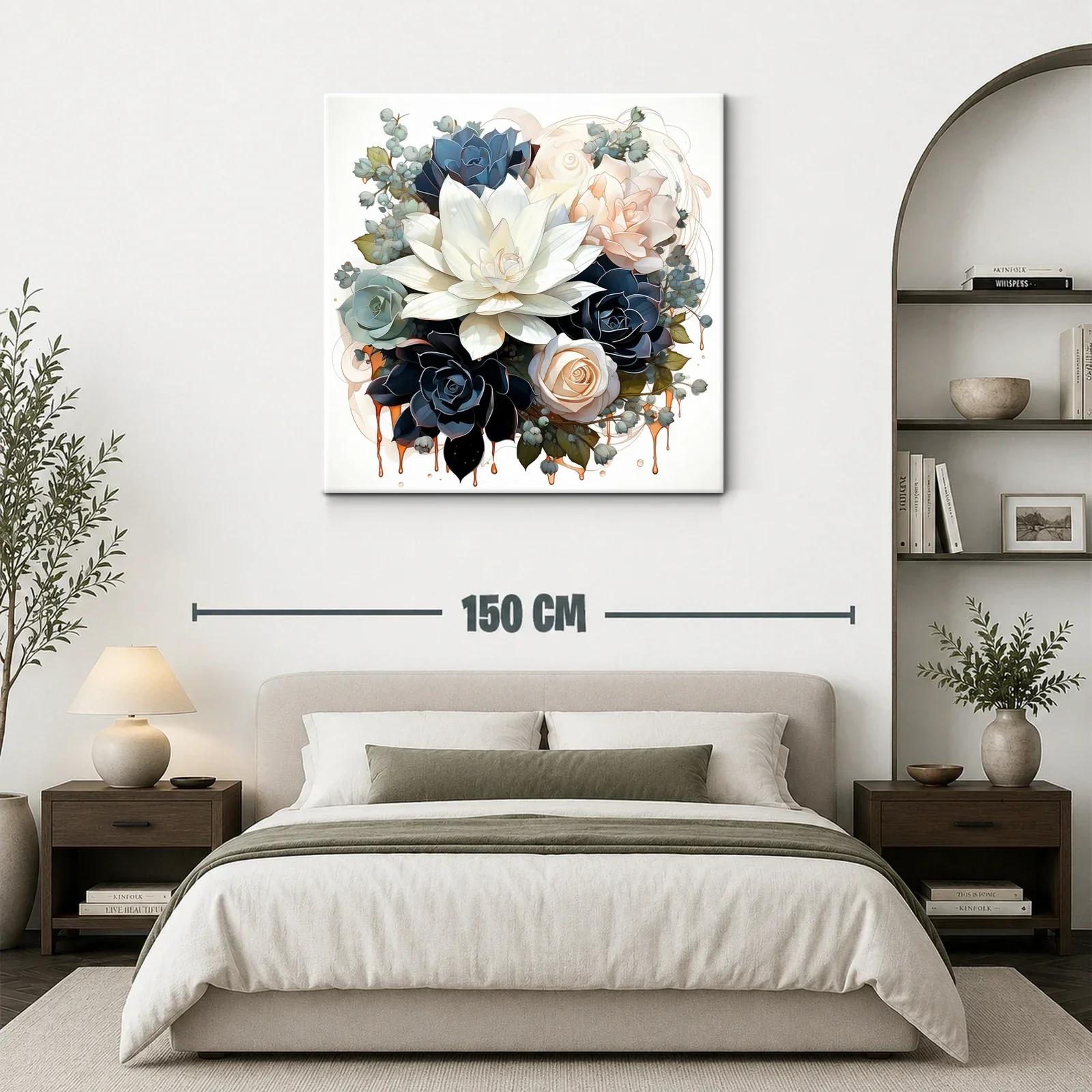Elegante ramo de flores en tonos neutros y azules — miniatura 3