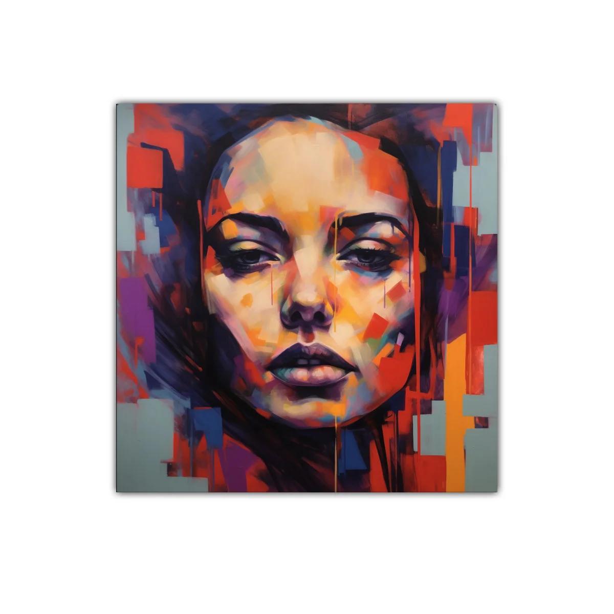 Retrato expresivo con vibrantes tonos cálidos y fríos — imagen principal