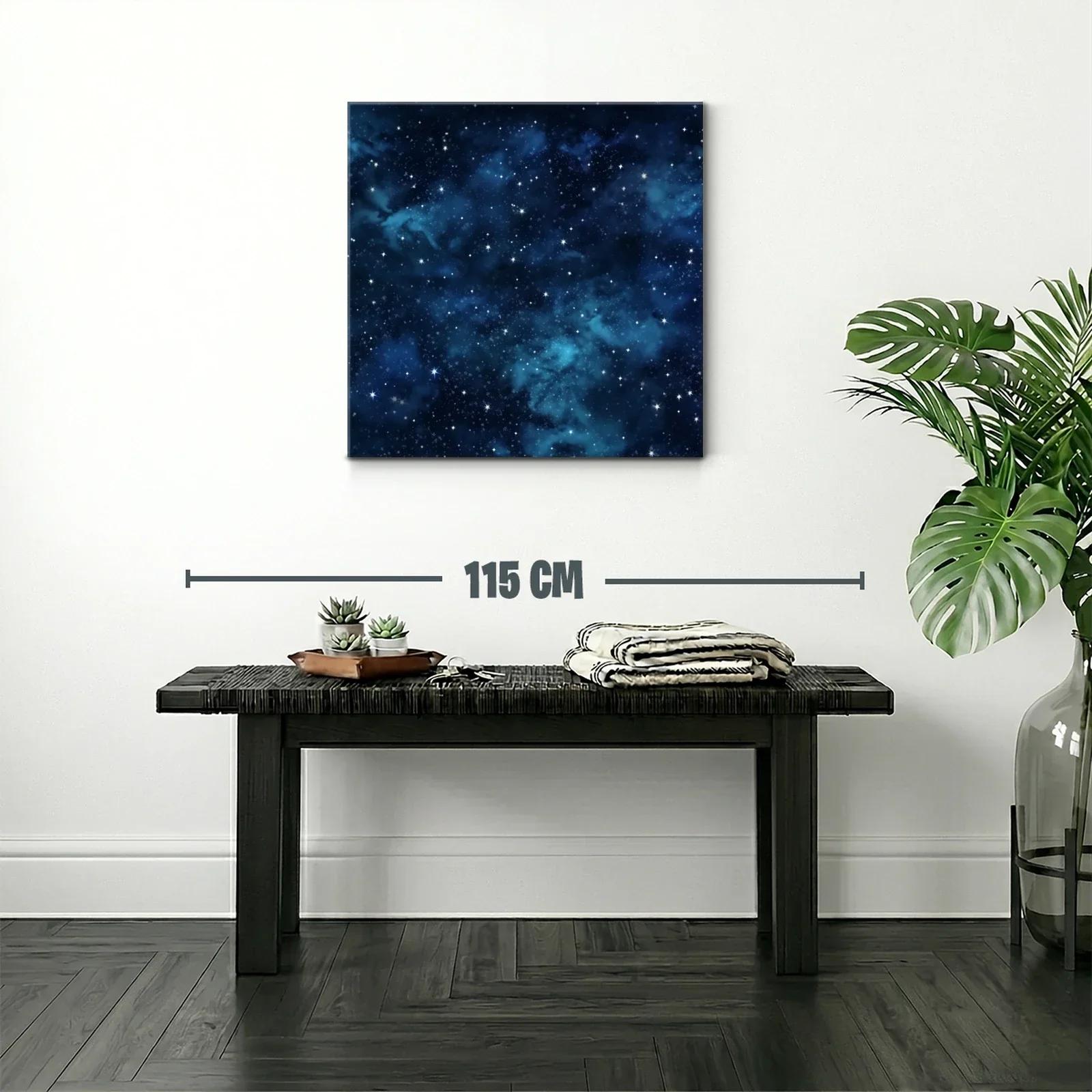 Estrellado cielo nocturno con nebulosas en tonos azules — miniatura 2